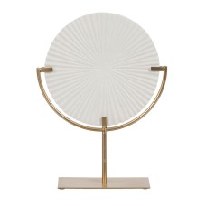 Decorative Figure White Golden Circle 28 x 10 x 38 cm