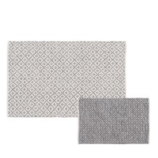 Carpet White Grey 70 % cotton 30 % Polyester 120 x 180 cm