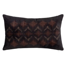 Cushion Brown Black Velvet 50 x 30 cm