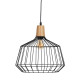 Lámpara de Techo Negro Natural Madera Hierro 220-240 V 36 x 36 cm