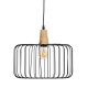 Ceiling Light Black Natural Wood Iron 220-240 V 35 x 35 cm