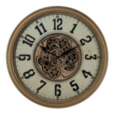 Wall Clock Cream Golden Crystal Iron 66 x 9,5 x 66 cm (3 Units)