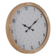 Reloj de Pared Blanco Natural Madera Cristal 60 x 60 x 6,5 cm