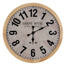 Wall Clock White Natural Wood Crystal 76 x 76 x 6 cm