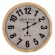 Wall Clock White Natural Wood Crystal 76 x 76 x 6 cm