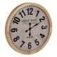 Wall Clock White Natural Wood Crystal 76 x 76 x 6 cm