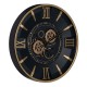 Wall Clock Black Golden Crystal Iron 59 x 8,5 x 59 cm (3 Units)