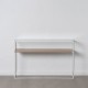 Console White Natural Crystal Iron MDF Wood 120 x 30 x 75 cm