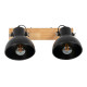 Aplique de Pared Negro Beige Madera Hierro A 220-240 V 36 x 21 x 17 cm