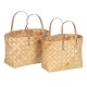 Basket set Natural Wood 50 x 22 x 28 cm (2 Units)