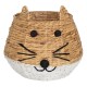 Basket Cat White Black Beige Natural Fibre 41 x 41 x 38 cm