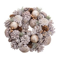 Advent wreathe White Golden Plastic Foam Pineapples 26 x 26 x 8 cm