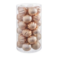 Christmas Baubles Golden Plastic 6 x 6 x 6 cm (30 Units)