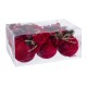 Christmas Baubles Multicolour Burgundy Corduroy Foam 6 x 6 x 6 cm (6 Units)