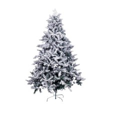 Christmas Tree White Green PVC Metal Polyethylene Snowfall 210 cm