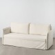 Sofa Beige Polyester Linen 210 x 93 x 95 cm