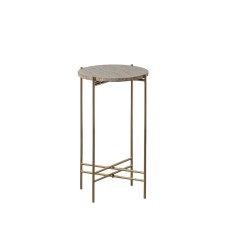 Side table 32 x 32 x 54,5 cm Brown Marble Iron