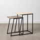 Mesa auxiliar 45 x 35 x 63,5 cm Marrón Crema Mármol Hierro (2 Unidades)
