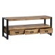 TV furniture MARA 150 x 45 x 60 cm Natural Black Wood Iron