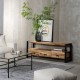 TV furniture MARA 150 x 45 x 60 cm Natural Black Wood Iron