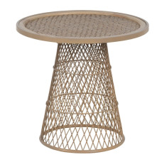 Mesa auxiliar Beige Hierro Ratán 55 x 55 x 50 cm