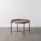 Centre Table Black Natural Iron Fir wood 80 x 80 x 55 cm