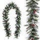 Christmas garland PVC White Red Green Pineapples 270 x 28 x 14 cm