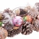 Christmas Candle Holder White Pink Plastic Foam Pineapples 38 x 15 x 8,5 cm