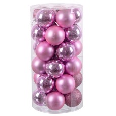 Christmas Baubles Pink Plastic 6 x 6 x 6 cm (30 Units)