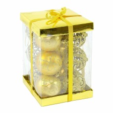 Christmas Baubles Golden Plastic 6 x 6 x 6 cm (12 Units)