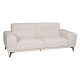 3-Seater Sofa Cream Wood 220 x 87 x 85 cm