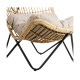 Armchair 76 x 76 x 87 cm Natural Black Natural Fibre