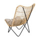 Armchair 76 x 76 x 87 cm Natural Black Natural Fibre