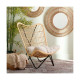 Armchair 76 x 76 x 87 cm Natural Black Natural Fibre