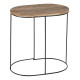 Side table 60 x 39,5 x 60 cm Natural Black Metal Wood (2 Units)