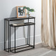 Hall 84 x 26 x 78 cm Black Grey Metal (2 Units)