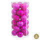 Christmas Baubles Fuchsia Plastic Ø 6 cm (30 Units)