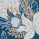 Cojín Azul Flores 60 x 10 x 60 cm