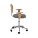 Office Chair Grey Natural 60 x 60 x 89 cm