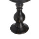 Candleholder Black Wood Crystal 18 x 18 x 47 cm