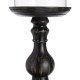 Candleholder Black Wood Crystal 18 x 18 x 47 cm