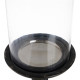 Candleholder Black Wood Crystal 18 x 18 x 47 cm