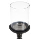 Candleholder Black Wood Crystal 18 x 18 x 47 cm