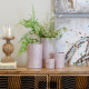 Candleholder Pink Crystal Cement 10 x 10 x 13 cm