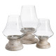 Portavelas Blanco Madera Cristal 23 x 23 x 34 cm
