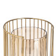 Candleholder Brown Golden Wood Crystal Steel 15 x 15 x 23 cm