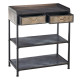 Hall Table with 2 Drawers BRICK Brown Black Iron 75,5 x 38 x 85 cm