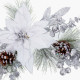 Door Hanger Christmas White Silver Plastic Pineapples 73 cm