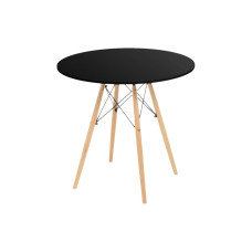 Table Black Natural 80 x 80 x 75 cm
