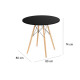 Table Black Natural 80 x 80 x 75 cm